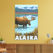 Losse Drink bij het meer van Skagway, Alaska Canvas Afdruk (Insitu (Woonkamer))