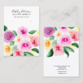Losse Floral waterverf juwelen Visitekaartje (Voorkant / Achterkant)
