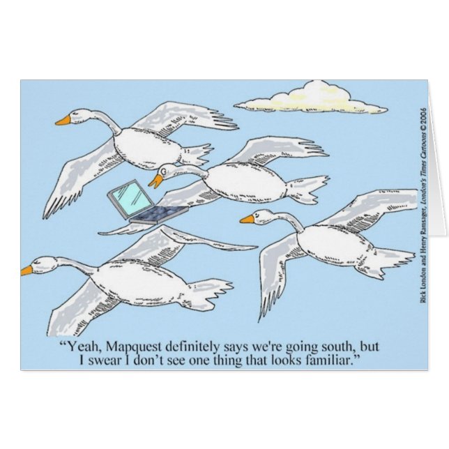 Losse Gans Met Behulp Van Mapquest Grappige Cadeau (Voorkant Horizontaal)