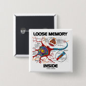 Losse geheugen binnenin (Neuron/Synapse) Vierkante Button 5,1 Cm (Voorkant /achterkant)