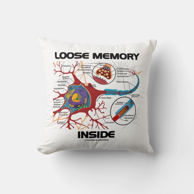 Losse geheugen in Neuron Synapse Geek Humor Kussen (Voorkant)