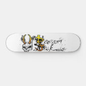 losse gestreepte witplaat persoonlijk skateboard (Horizontaal)