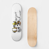 losse gestreepte witplaat persoonlijk skateboard (Voorkant)