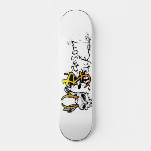 losse gestreepte witplaat persoonlijk skateboard (Voorkant)