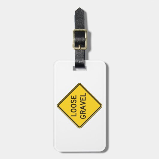 Losse grind waarschuwingsbord Road Hazard Bagagelabel (Voorkant verticaal)
