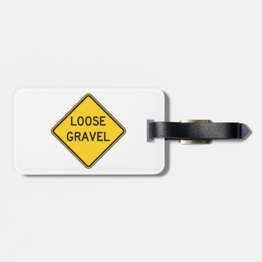 Losse grind waarschuwingsbord Road Hazard Bagagelabel (Achterkant horizontaal)