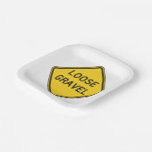 Losse grind waarschuwingsbord Road Hazard Papieren Bordje (Gebogen)