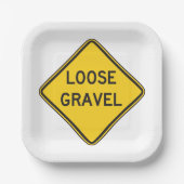 Losse grind waarschuwingsbord Road Hazard Papieren Bordje (Voorkant)