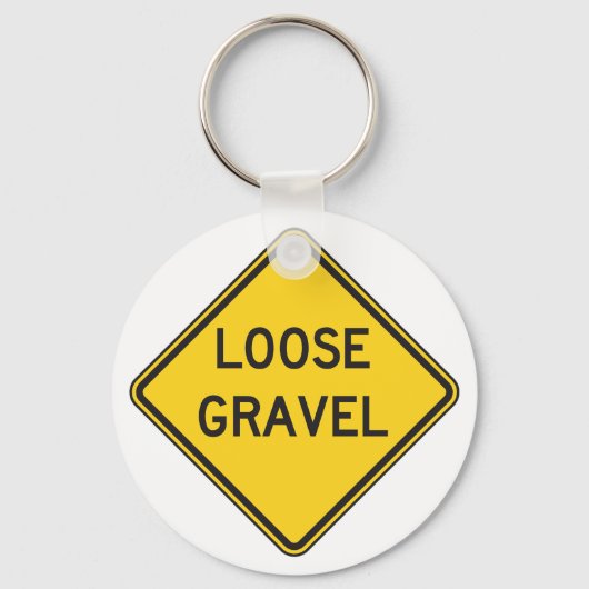 Losse grind waarschuwingsbord Road Hazard Sleutelhanger (Voorkant)