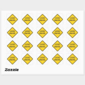 Losse grind waarschuwingsbord Road Hazard Vierkante Sticker (Vel)