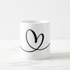 Losse hartslag ontwerp, casual, handgetekende gevo koffiemok