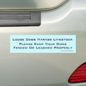 Losse honden Harass Livestock Bumpersticker (Op auto)