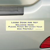Losse honden niet welkom bumpersticker (Op auto)