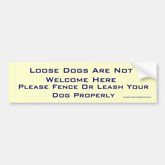 Losse honden niet welkom bumpersticker (Voorkant)