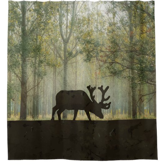 Losse in de illustratie van het bos douchegordijn (Voorkant)