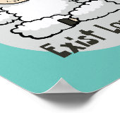 Losse Kawaii blanke schapen die een yoga-pose doen Poster (Hoek)