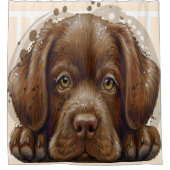 Losse labrador Shower Curtain Douchegordijn (Voorkant)
