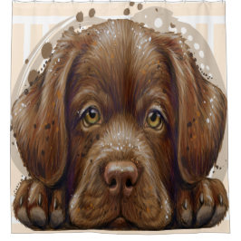 Losse labrador Shower Curtain Douchegordijn
