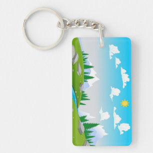 Losse landschapstekening sleutelhanger