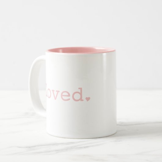 Losse lichtroze Blush-Mok Tweekleurige Koffiemok (Voorkant links)