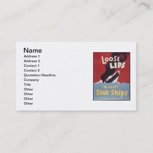 Losse Lips kan Visitekaartjes gooien (Voorkant)
