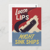 Losse Lips kunnen inktschepen gebruiken Briefkaart (Voorkant / Achterkant)