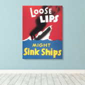 Losse Lips kunnen inktschepen gebruiken Canvas Afdruk (Insitu (Houten vloer))