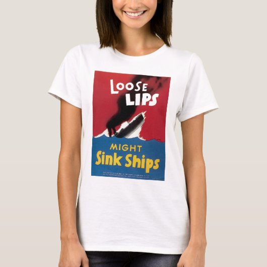 Losse Lips kunnen inktschepen gebruiken T-shirt (Voorkant)