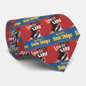 Losse Lips Sink Ships World War 2 Stropdas (Opgerold)