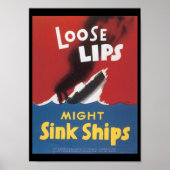 Losse Lips Sink verscheept Tweede Wereldoorlog Poster (Voorkant)