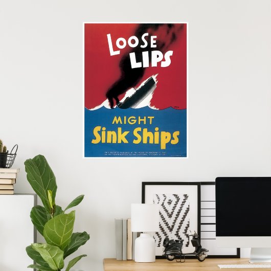 Losse Lips WWII Poster (Thuiskantoor)