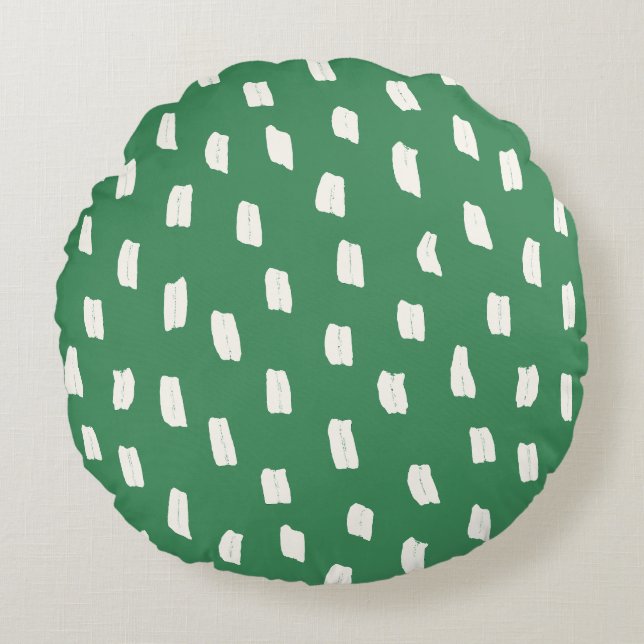 Losse Mark Leaf Green Rond Kussen (Voorkant)