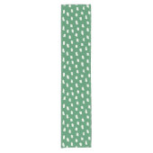 Losse Mark Leaf Groen Warm Wit Korte Tafelloper (Voorkant)