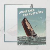 Losse praat kost levens WW2-poster Briefkaart (Voorkant / Achterkant)