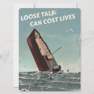 Losse praat kost levens WW2-poster Kaart