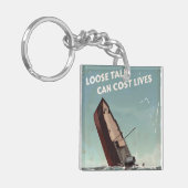 Losse praat kost levens WW2-poster Sleutelhanger (Voorkant Links)