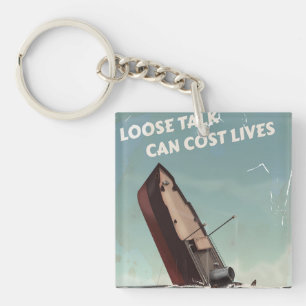 Losse praat kost levens WW2-poster Sleutelhanger