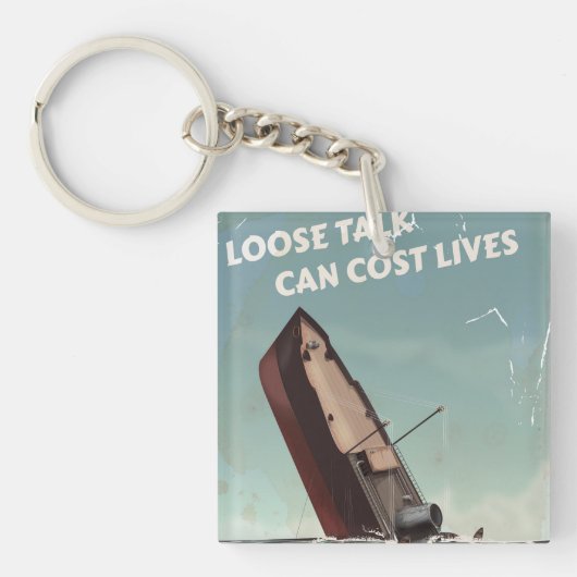 Losse praat kost levens WW2-poster Sleutelhanger (Voorkant)