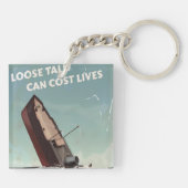Losse praat kost levens WW2-poster Sleutelhanger (Achterkant)