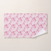 Losse roze hartpatroon Valentijn Bad Handdoek (Handdoek)