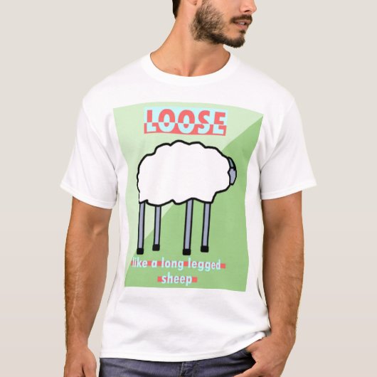 Losse schapen als een lang legende schaap t-shirt (Voorkant)
