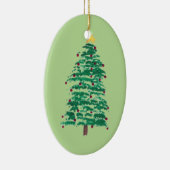 Losse schilderijen van kerstbomen, sierplanten keramisch ornament (Rechts)