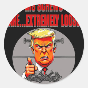 Losse Schroeven Trump Humor Woordensalade Leugens Ronde Sticker