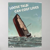 Losse Talk Cost Lives WW2 Poster (Voorkant)