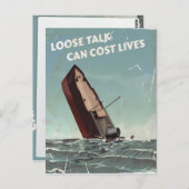 Losse Talk Cost Lives WW2 Poster Briefkaart (Voorkant / Achterkant)