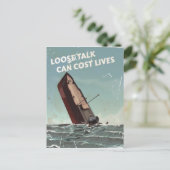 Losse Talk Cost Lives WW2 Poster Briefkaart (Staand voorkant)