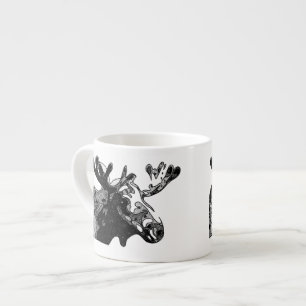 Losse tekening in zwart-wit espresso kop