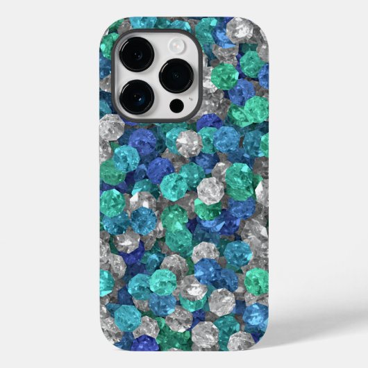 Losse turquoise en blauwe edelstenen Case-Mate iPhone case (Achterkant)