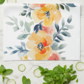 Losse watercolorbloemen elegant  theedoek (Gevouwen)