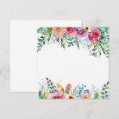 Losse Waterverf Flowers Wedding Birthday Bright Bedankkaart (Voorkant / Achterkant)